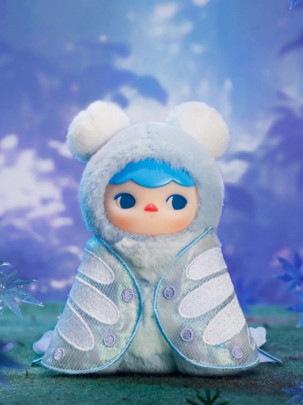Popmart Pucky Butterfly Baby Plush in Soft Blue